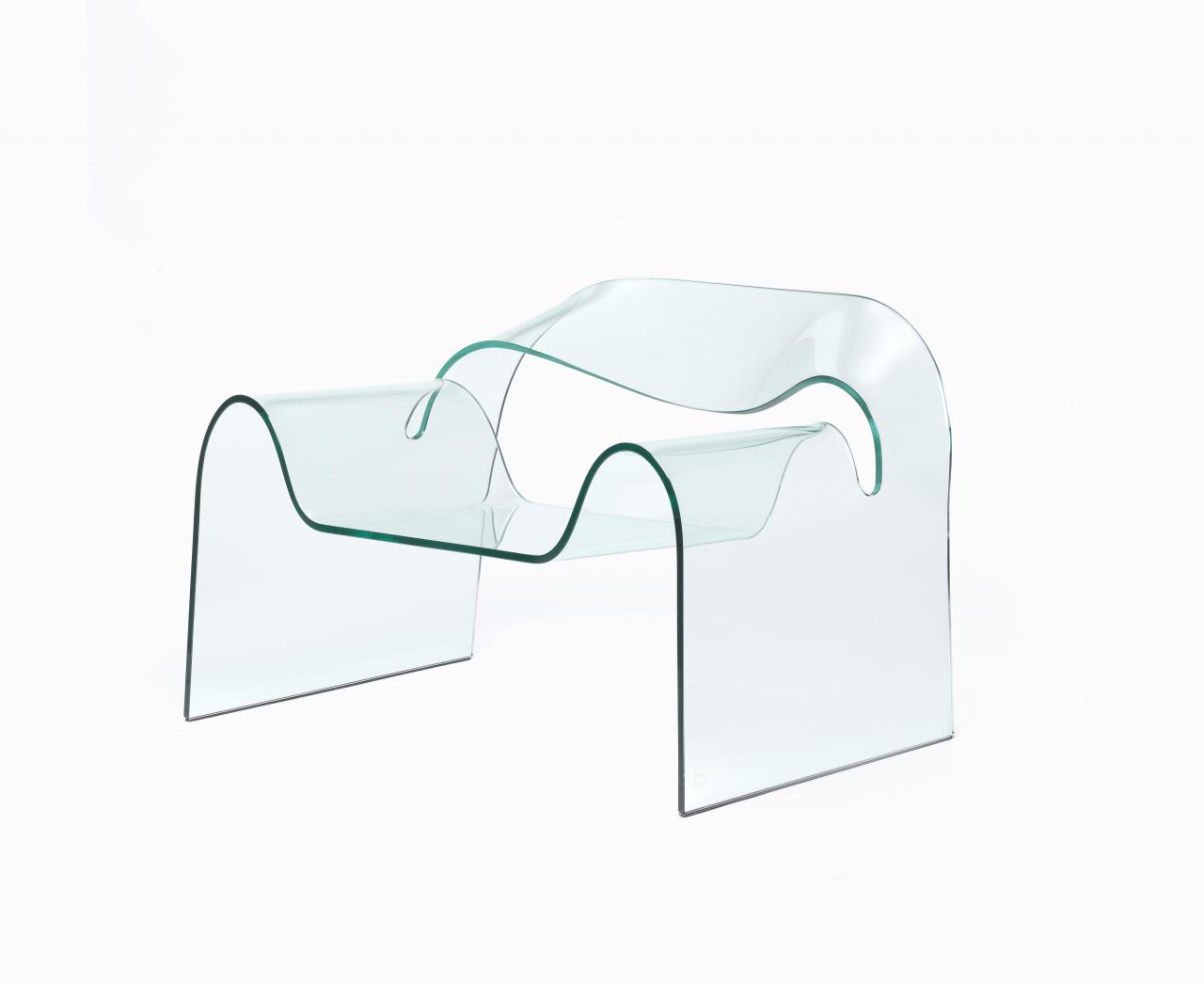 Cini BOERI (designer)<br />
 Tomu KATAYANAGI (designer)<br />
 FIAM, Tavullia (manufacturer)<br/>
<em>Ghost, chair</em> (1987) {designed}; (2016) {manufactured} <!-- (view 1) --><br />

glass<br />
62.0 x 79.5 x 94.0 cm<br />
National Gallery of Victoria, Melbourne<br />
Purchased with funds donated by Gordon Moffatt AM, 2017<br />
2017.1<br />
© Tomu KatayanagI and Cini Boeri
<!--123028-->