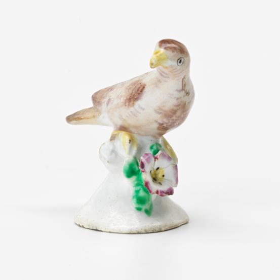 BOW PORCELAIN WORKS, London (manufacturer)<br/>
<em>Bird</em> (c. 1765) <!-- (full view) --><br />

porcelain (soft-paste)<br />
5.6 x 5.5 x 3.1 cm<br />
National Gallery of Victoria, Melbourne<br />
The Colin Templeton Collection. Gift of Mrs Colin Templeton, 1942<br />
468E-D4<br />

<!--19627--><br/><a class="col-link block" href="/explore/collection/work/19627"><strong>Collection page <i class="fa fa-angle-right"></i></strong></a>