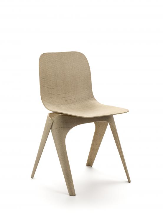 Christien MEINDERTSMA (designer)<br />
 LABEL/BREED, Amsterdam (manufacturer)<br/>
<em>Flax chair</em> (2015) {designed}; (2017) {manufactured} <!-- (view 2) --><br />

Flax fibre (Linum usitatissimum), polylactic acid<br />
83.1 x 52.0 x 54.5 cm<br />
ed. 12/150<br />
National Gallery of Victoria, Melbourne<br />
Purchased with funds donated by Gordon Moffatt AM, 2018<br />
2017.1218<br />
© Christien Meindertsma
<!--123223--><br/><a class="col-link block" href="/explore/collection/work/123223"><strong>Collection page <i class="fa fa-angle-right"></i></strong></a>