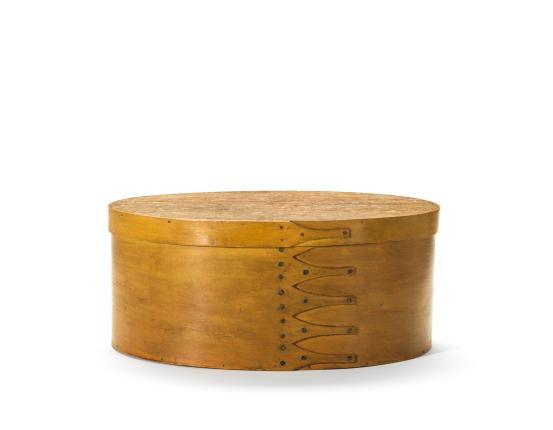 UNITED STATES, New England (manufacturer)<br/>
<em>Covered box</em> (1800-1900) <!-- (full view) --><br />

Maple (Acer sp.), Pine (Pinus sp.), copper<br />
(a-b) 16.7 x 39.3 x 29.5 (overall)<br />
National Gallery of Victoria, Melbourne<br />
Marjorie Josephs-Wilks Bequest, 2025<br />
<br />

<!--157949-->