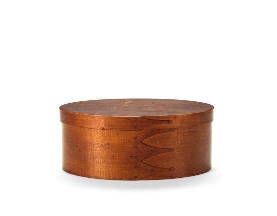 UNITED STATES, New York, Mount Lebanon (manufacturer)<br/>
<em>Covered box</em> (mid 19th century) <!-- (full view) --><br />

Maple (Acer sp.), Pine (Pinus sp.), copper<br />
(a-b) 12.1 x 30.3 x 21.4 cm (overall)<br />
National Gallery of Victoria, Melbourne<br />
Marjorie Josephs-Wilks Bequest, 2025<br />
<br />

<!--157950-->