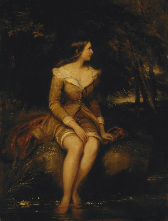 William ETTY<br/>
<em>Dorothea</em> (1840s) <!-- (recto) --><br />

oil on cardboard on wood panel<br />
67.3 x 52.0 cm (cardboard) 69.5 X 52.0 cm (wood panel)<br />
National Gallery of Victoria, Melbourne<br />
Gift of Mrs E. Swinburne, 1941<br />
1110-4<br />

<!--3937-->