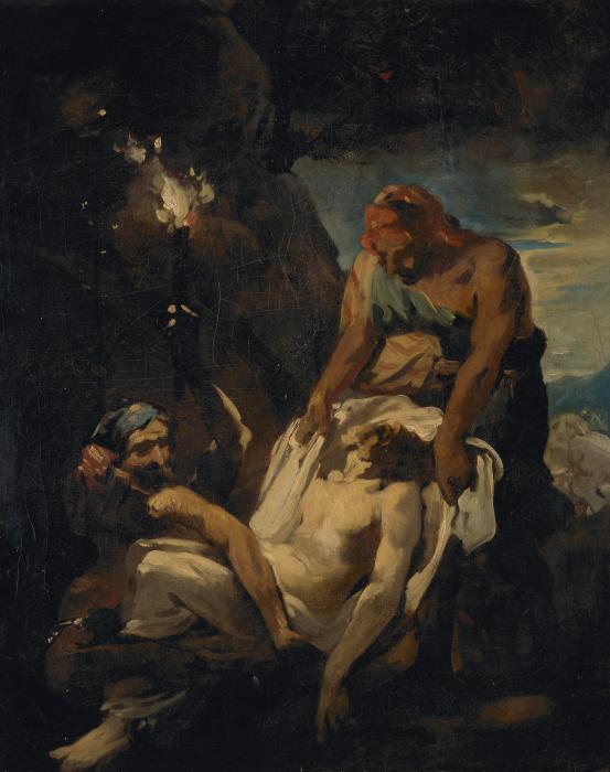 FRANCE<br />
 Th&eacute;odore GERICAULT (manner of)<br/>
<em>The Entombment</em> (c. 1820) <!-- (recto) --><br />

oil on canvas<br />
80.5 x 64.7 cm<br />
National Gallery of Victoria, Melbourne<br />
Felton Bequest, 1953<br />
3028-4<br />

<!--3977-->
