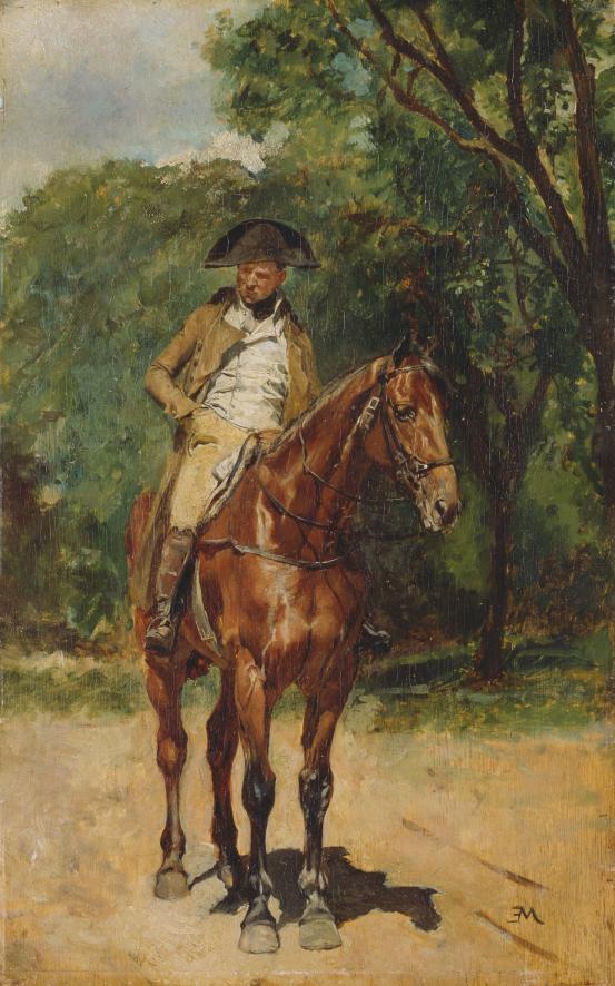 Jean-Louis-Ernest MEISSONIER<br/>
<em>The alms giver</em> (mid 19th century-late 19th century) <!-- (recto) --><br />
<em>(L'aum&ocirc;ne)</em><br />
oil on wood panel<br />
31.0 x 19.5 cm<br />
National Gallery of Victoria, Melbourne<br />
Felton Bequest, 1905<br />
206-2<br />

<!--4177-->