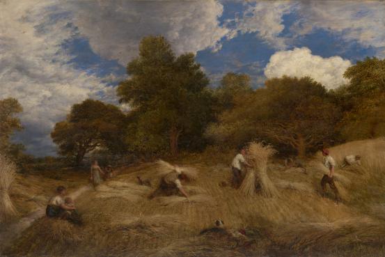 John LINNELL<br/>
<em>Wheat</em> (1860) <!-- (recto) --><br />

oil on canvas<br />
94.2 x 140.6 cm<br />
National Gallery of Victoria, Melbourne<br />
Purchased, 1888<br />
p.312.8-1<br />

<!--4146--><br/><a class="col-link block" href="/explore/collection/work/4146"><strong>Collection page <i class="fa fa-angle-right"></i></strong></a>