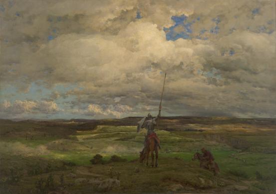 Adrien-Louis DEMONT<br/>
<em>Don Quixote</em> 1893 <!-- (recto) --><br />
<em>(Don Quichotte)</em><br />
oil on canvas<br />
111.0 x 156.0 cm<br />
National Gallery of Victoria, Melbourne<br />
Purchased, 1893<br />
p.399.5-1<br />

<!--3910-->