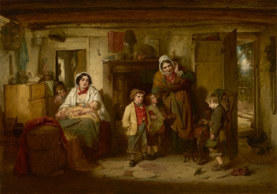 Thomas FAED<br/>
<em>The mitherless bairn</em> 1855 <!-- (recto) --><br />

oil on wood panel<br />
63.2 x 90.0 cm<br />
National Gallery of Victoria, Melbourne<br />
Purchased, 1886<br />
p.311.11-1<br />

<!--3947--><br/><a class="col-link block" href="/explore/collection/work/3947"><strong>Collection page <i class="fa fa-angle-right"></i></strong></a>