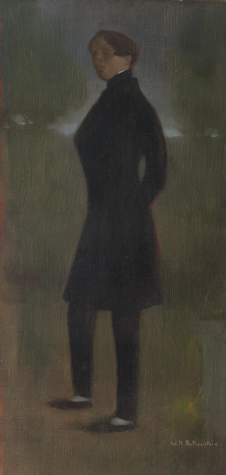 William ROTHENSTEIN<br/>
<em>Charles Conder</em> (c. 1891-1892) <!-- (recto) --><br />

oil on canvas<br />
64.9 x 32.0 cm<br />
National Gallery of Victoria, Melbourne<br />
Purchased, 1966<br />
1579-5<br />

<!--4318-->