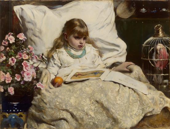 Frank HOLL<br/>
<em>The daughter of the house</em> 1879 <!-- (recto) --><br />

oil on canvas<br />
46.5 x 60.3 cm<br />
National Gallery of Victoria, Melbourne<br />
Felton Bequest, 1920<br />
1070-3<br />

<!--4056-->