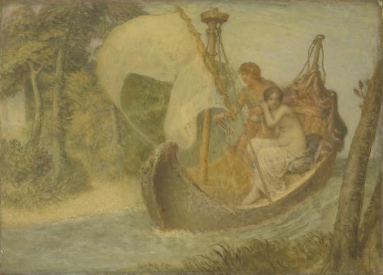 Edward CALVERT<br/>
<em>The Soul crossing the Styx</em> (1844-1883) <!-- (recto) --><br />

oil on paper on canvas<br />
28.7 x 39.8 cm<br />
National Gallery of Victoria, Melbourne<br />
Felton Bequest, 1921<br />
1198-3<br />

<!--3828-->