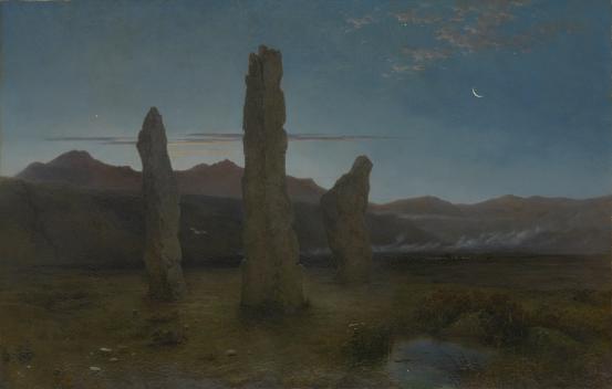 George HERING<br/>
<em>Druidical monuments at dawn in the Isle of Arran</em> 1871 <!-- (recto) --><br />

oil on canvas<br />
89.7 x 139.0 cm<br />
National Gallery of Victoria, Melbourne<br />
Purchased, 1872<br />
p.303.5-1<br />

<!--4032-->