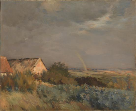 Jean Charles CAZIN<br/>
<em>The rainbow</em> (late 1880s) <!-- (recto) --><br />
<em>(L'Arc-en-ciel)</em><br />
oil on canvas<br />
50.8 x 62.2 cm<br />
National Gallery of Victoria, Melbourne<br />
Felton Bequest, 1913<br />
564-2<br />

<!--3842-->