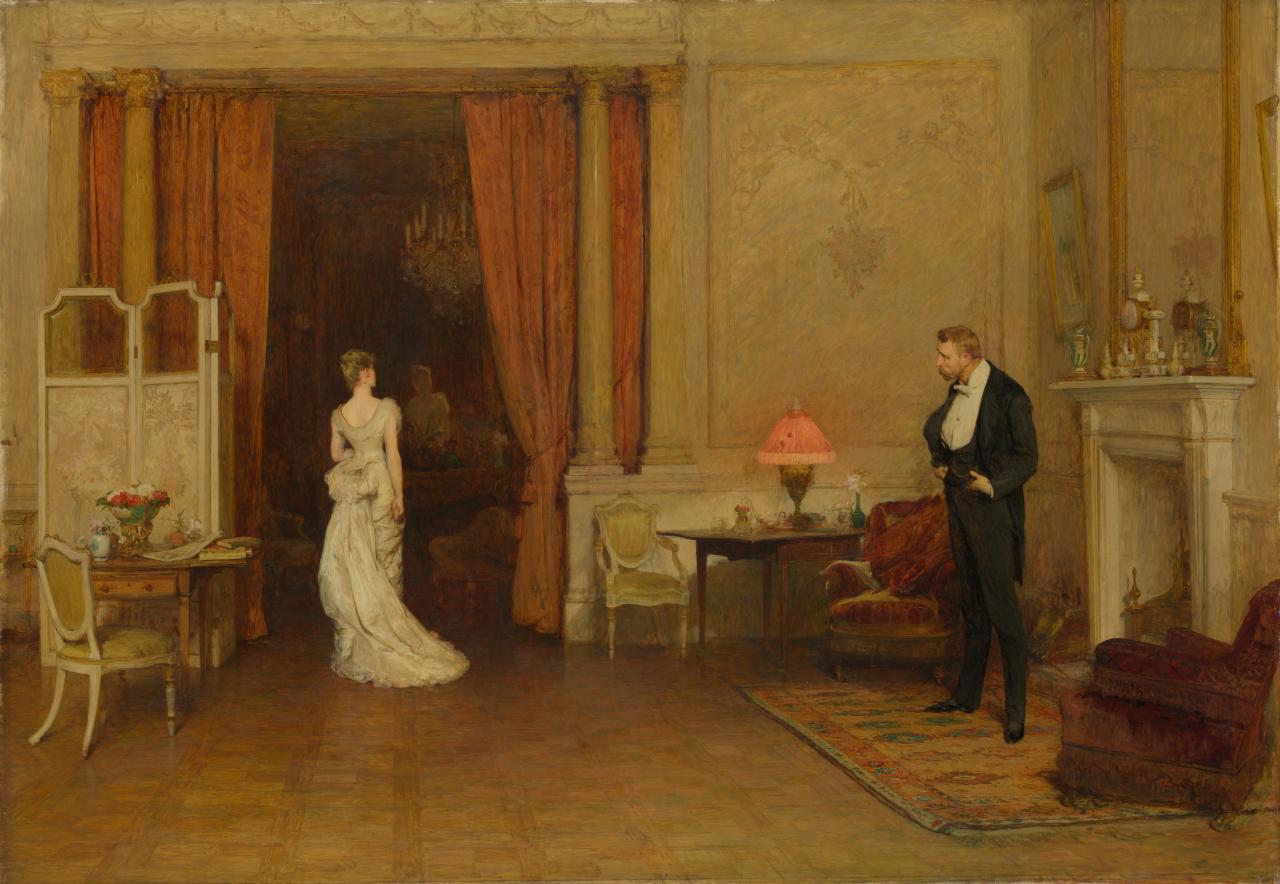 William Quiller ORCHARDSON<br/>
<em>The first cloud</em> 1887 <!-- (recto) --><br />

oil on canvas<br />
134.8 x 193.7 cm<br />
National Gallery of Victoria, Melbourne<br />
Purchased, 1887<br />
p.312.1-1<br />

<!--4224-->