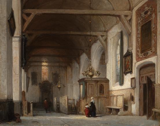 Johannes BOSBOOM<br/>
<em>Interior of a cathedral</em> (1870-1875) <!-- (recto) --><br />

oil on wood panel<br />
20.8 x 26.0 cm<br />
National Gallery of Victoria, Melbourne<br />
Felton Bequest, 1909<br />
469-2<br />

<!--3801-->