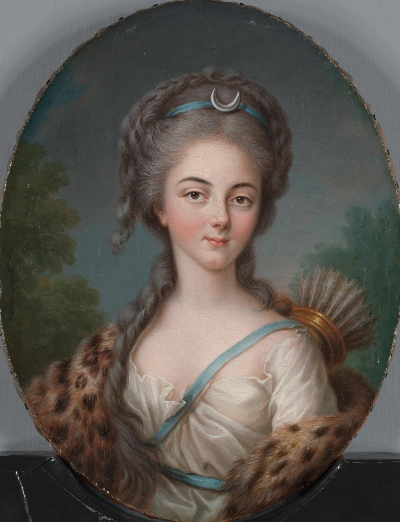 Élisabeth Louise VIGÉE LE BRUN<br/>
<em>Anne Charlotte of Lorraine, Mademoiselle de Brionne, as Diana</em> (c. 1775) <!-- (recto) --><br />


oil on canvas<br />
34.0 x 26.4 cm<br />


National Gallery of Victoria, Melbourne<br />
Presented by Krystyna Campbell-Pretty and the Campbell-Pretty Family through the Australian Government's Cultural Gifts Program, 2017<br />
2017.467<br />



<!--131079-->