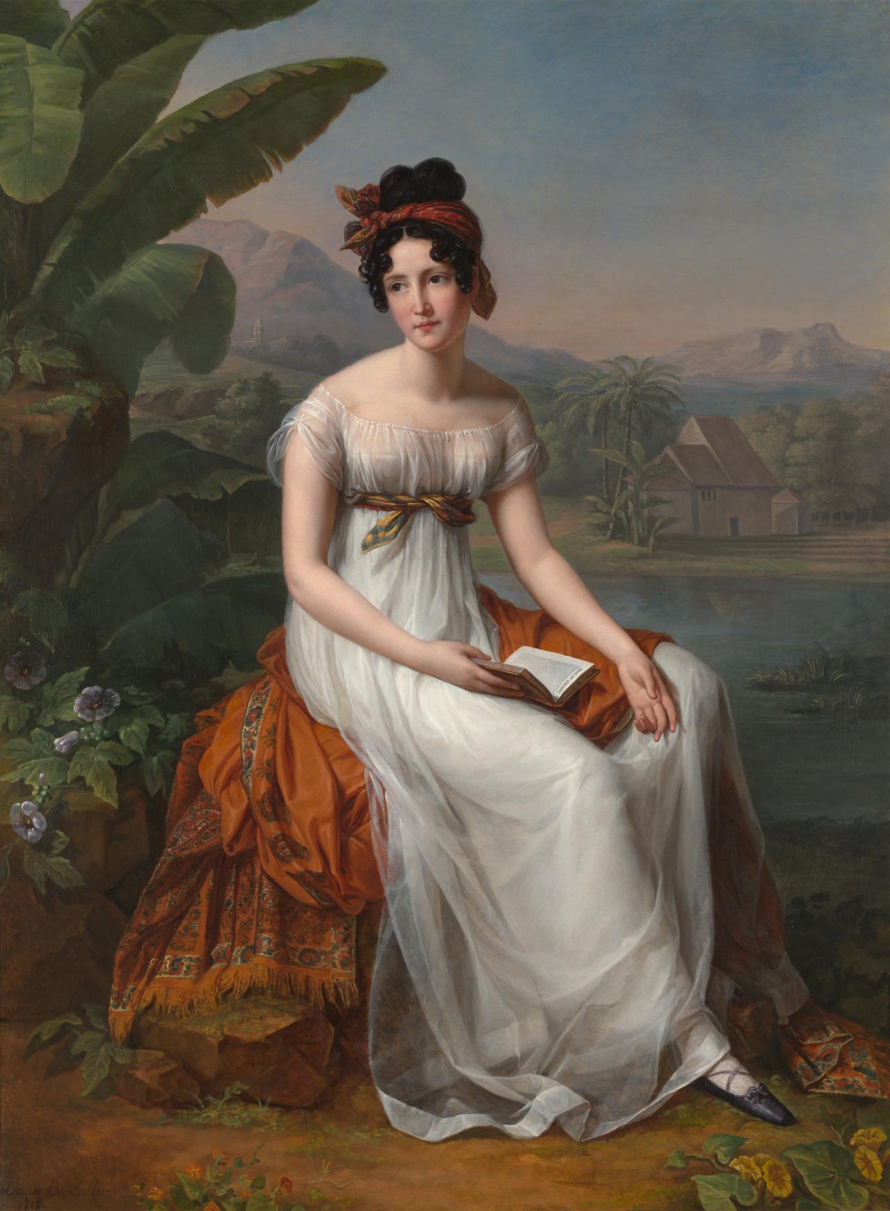 Louise BOUTEILLER<br/>
<em>Césarine de Houdetot, Baronne de Barante, reading Paul et Virginie</em> 1818 <!-- (recto) --><br />

oil on canvas<br />
193.5 x 143.0 cm<br />
National Gallery of Victoria, Melbourne<br />
Purchased with funds donated by Peter and Anne Greenham, Ross Adler AC and Fiona Adler, Alan and Mavourneen Cowen, donors to the 2017 NGV Foundation Annual Dinner and 2017 NGV Annual Appeal, 2018<br />
2018.187<br />

<!--127946-->