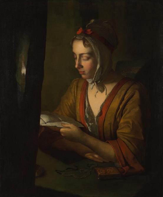 Joseph WRIGHT of Derby
(Anna Romana Wright reading by candlelight) (c. 1795) 