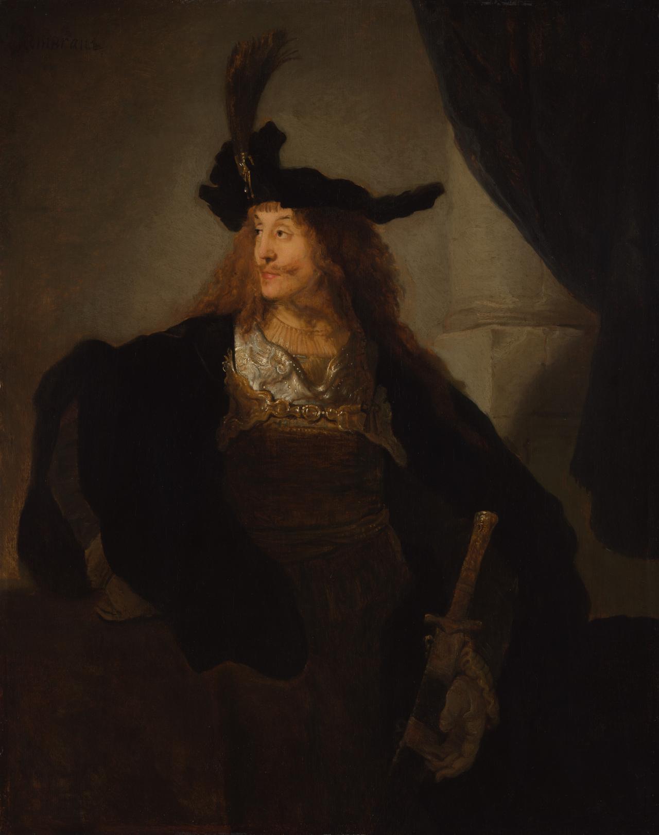 Salomon KONINCK<br/>
<em>Young man with sword in fantasy costume</em> (late 1640s) <!-- (recto) --><br />

oil on wood panel<br />
68.0 x 53.6 cm<br />
National Gallery of Victoria, Melbourne<br />
Bequest of Robert Victor Jones, 2026<br />
<br />

<!--158170-->