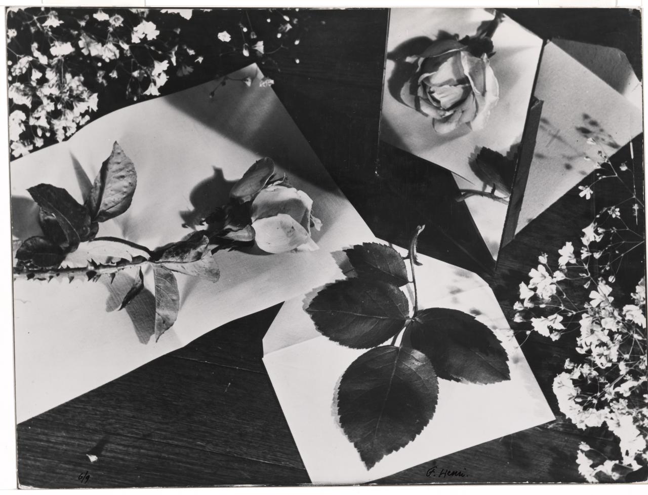 Florence HENRI<br/>
<em>Still life</em> (1931); (1975) {printed} <!-- (recto) --><br />
<em>(Nature morte)</em><br />
gelatin silver photograph<br />
35.9 x 47.9 cm (image and sheet)<br />
ed. 6/9<br />
National Gallery of Victoria, Melbourne<br />
Gift of Krystyna Campbell-Pretty AM and Family through the Australian Government’s Cultural Gifts Program, 2022<br />
2022.783<br />
© Florence Henri / Licensed by the Copyright Agency, Australia
<!--149090-->