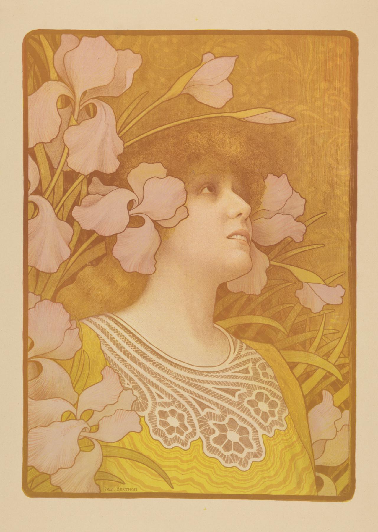 Paul BERTHON<br/>
<em>Sarah Bernhardt</em> 1901 <!-- (recto) --><br />

colour lithograph<br />
51.7 x 36.0 cm (image) 64.9 x 49.6 cm (sheet)<br />
edition of 200, 2nd state<br />
National Gallery of Victoria, Melbourne<br />
Purchased, 1976<br />
P154-1976<br />

<!--25258-->