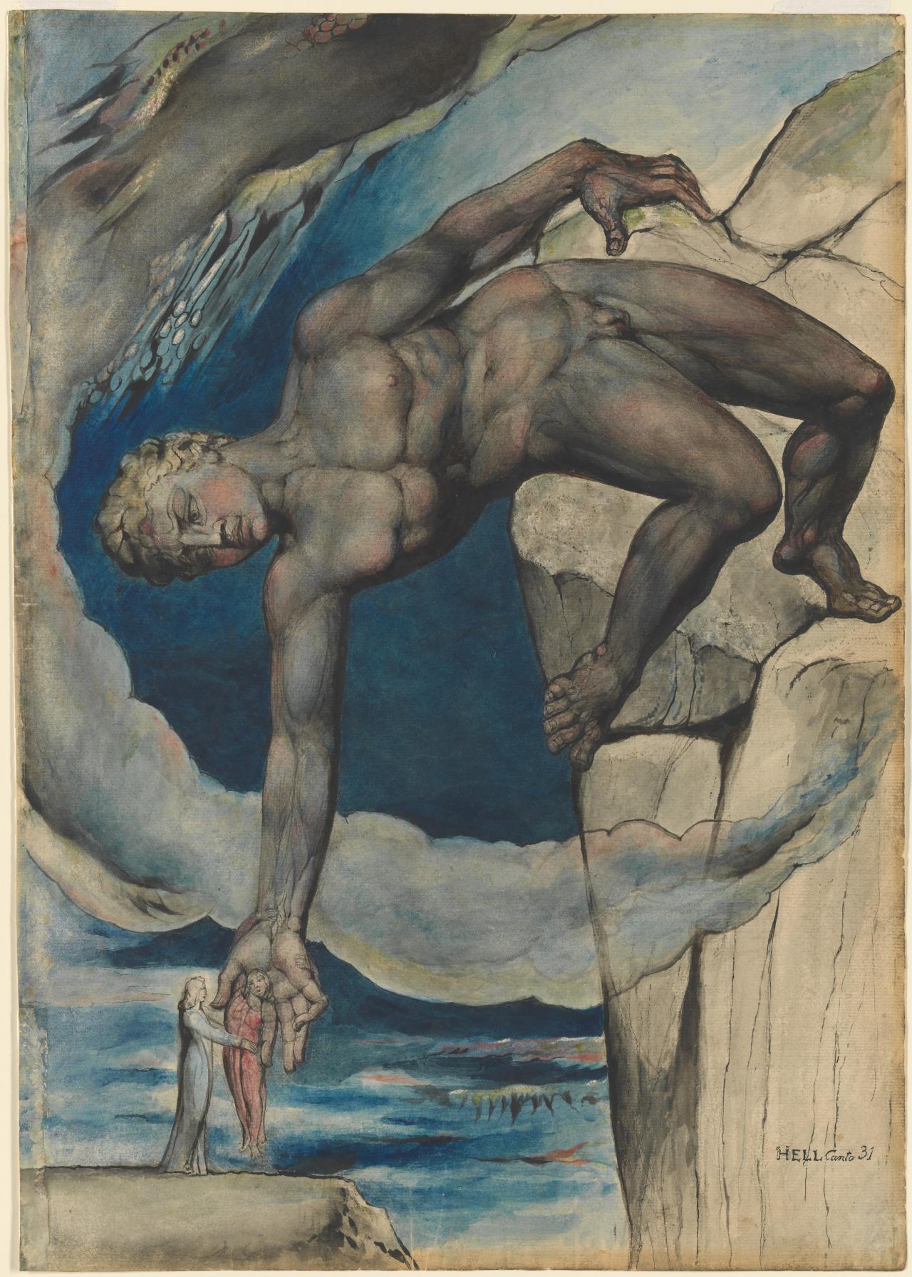 William Blake Antaeus setting down Dante and Virgil in the Last