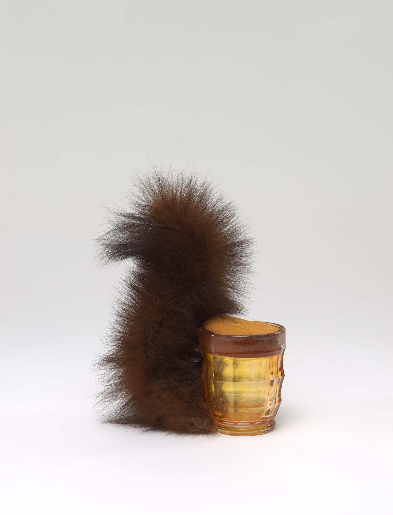 Meret OPPENHEIM<br/>
<em>The squirrel</em> (1960); (1969) {made} <!-- (full view) --><br />
<em>(Eichh&ouml;rnchen) (&Eacute;cureuil)</em><br />
fur (red squirrel), glass, polyurethane foam<br />
25.0 x 19.5 x 13.5 cm (variable)<br />
ed. 20/100<br />
National Gallery of Victoria, Melbourne<br />
M. G. Chapman Bequest, 2026<br />
<br />
&copy; Meret Oppenheim Estate/ARS, New York. Licensed by Copyright Agency, Australia
<!--158689-->