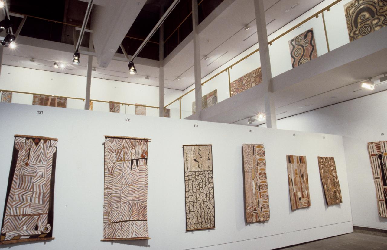 <em>Power of the Land: Masterpieces of Aboriginal Art</em> 1994, exhibition view<br/>