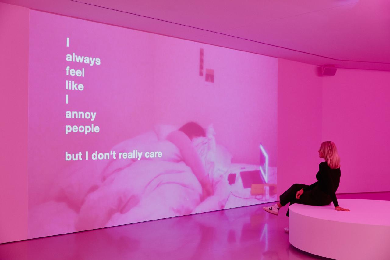 NGV Triennial 2020 installation view of Natasha Matila-Smith <em>If I die, please delete my Soundcloud</em> 2019,  National Gallery of Victoria, Melbourne. Purchased, NGV Foundation, 2020<br/>
© Natasha Matila-Smith. Photo: Tom Ross