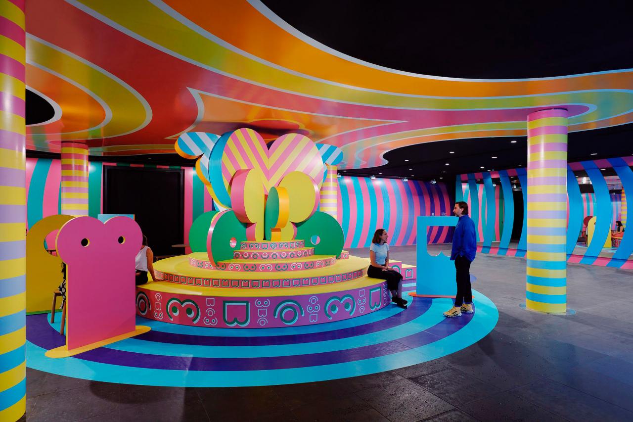 NGV Triennial 2020 installation view of Adam Nathaniel Furman (architect) and Sibling Architecture, Melbourne (architecture studio) <em>Boudoir Babylon</em> 2020, Commissioned by the National Gallery of Victoria, Melbourne<br/>
© Adam Nathaniel Furman and Sibling Architecture. Photo: Sean Fennessey