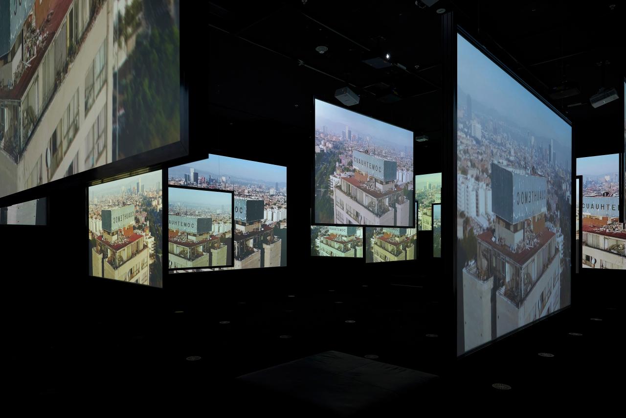 Installation view of the work of Francisco Mata Rosas, Mexico City in <em>Megacities</em> on display as part of NGV Triennial from 3 December 2023 – 7 April 2024 at NGV International, Melbourne. Photo: Sean Fennessy<br/>