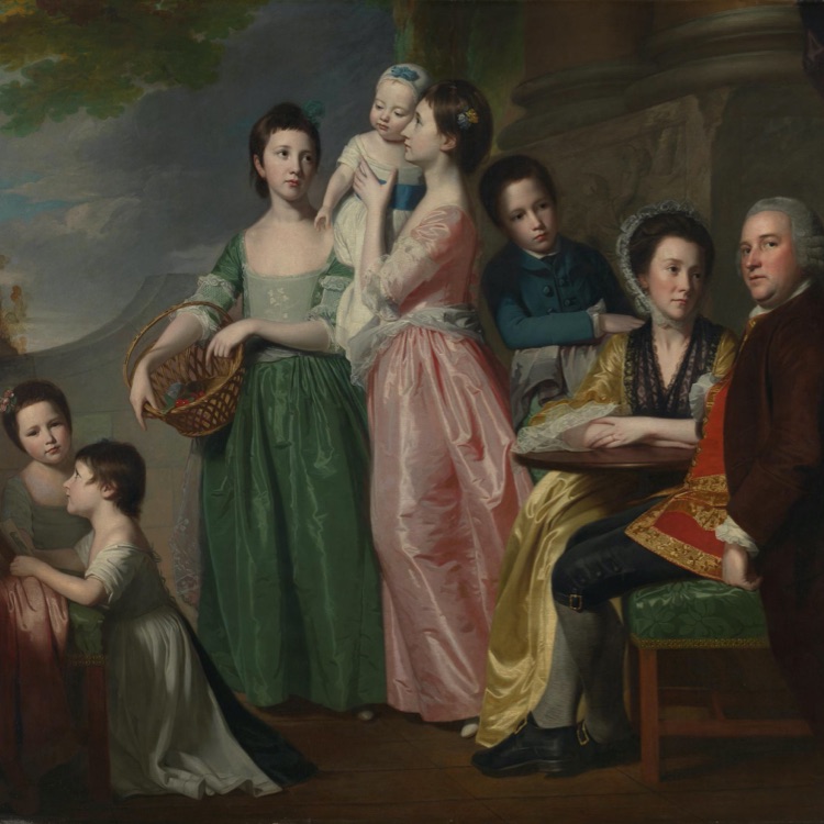 George ROMNEY<br/>
<em>A large family piece</em> (c. 1768) 