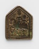 Pilgrimage and devotional mould with Shiva and Parvati on horseback