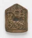 Pilgrimage and devotional mould with Shiva and Parvati on horseback