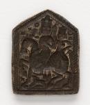 Pilgrimage and devotional mould with Shiva and Parvati on horseback