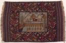 Rug with idealistic landscape and railway