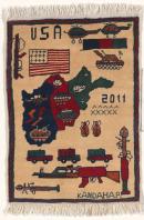 Rug with Afghan map and armaments