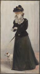 Elegant woman with her dog
