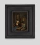 Interior with three figures