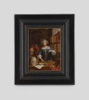 A young lady weighing cherries in a shop