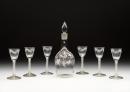 Decanter and six wine glasses