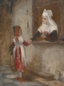 Study of a nun and child