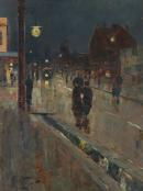 Street scene on a rainy night